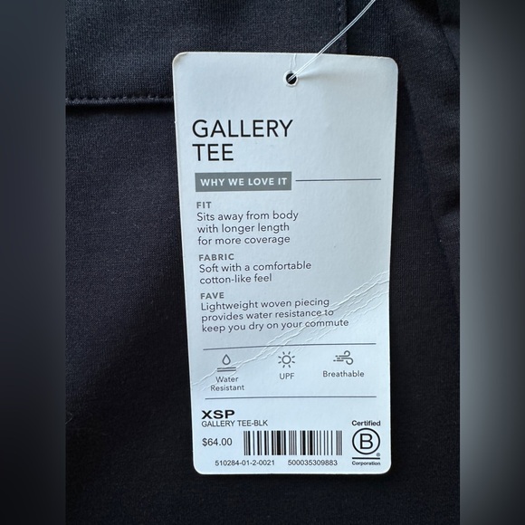 NWT Athleta Black Gallery Tee XSP - Picture 6 of 11